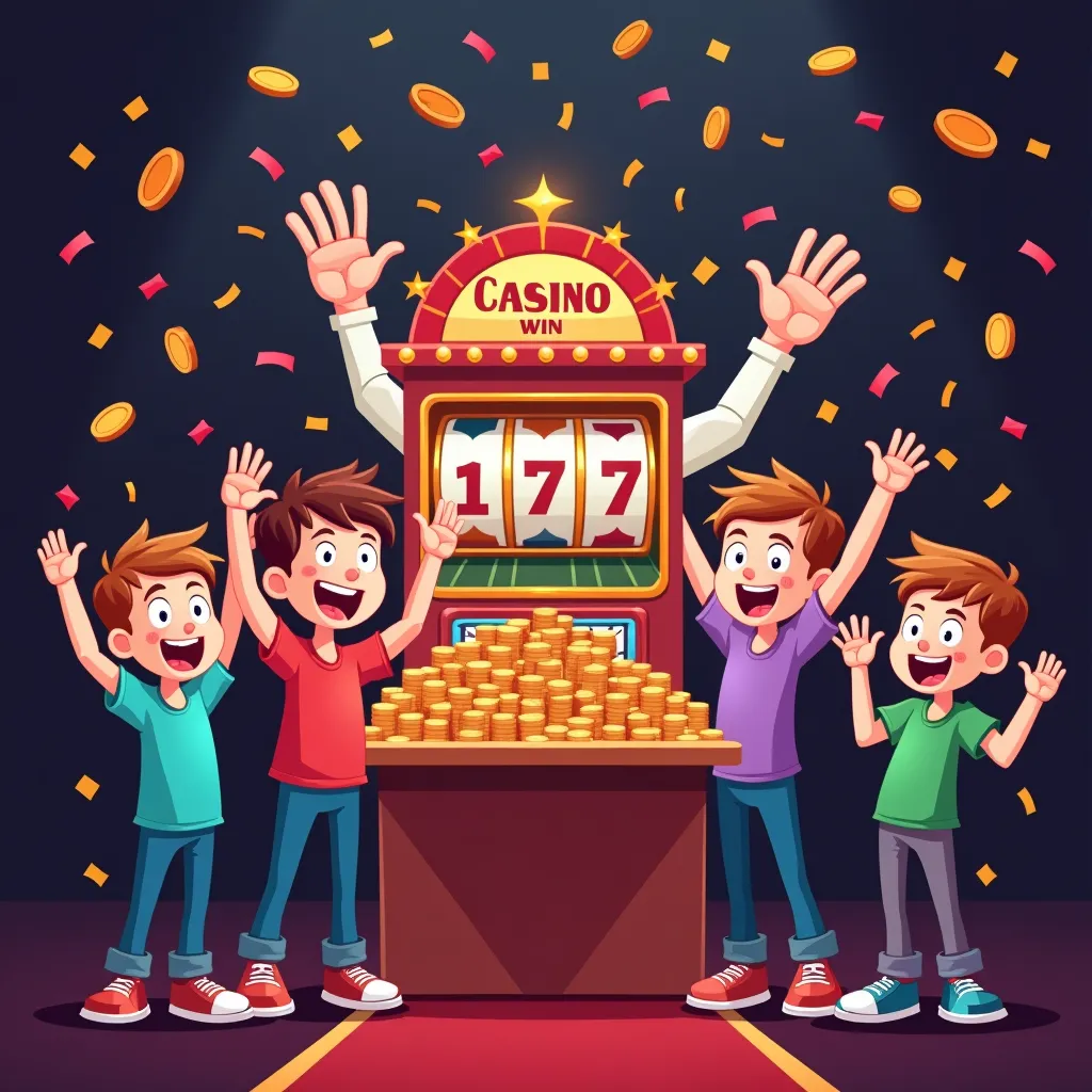 Cartoon jackpot celebration